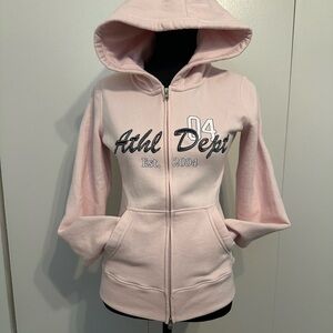 Hollister Light Pink Athletic Zip Hoodie